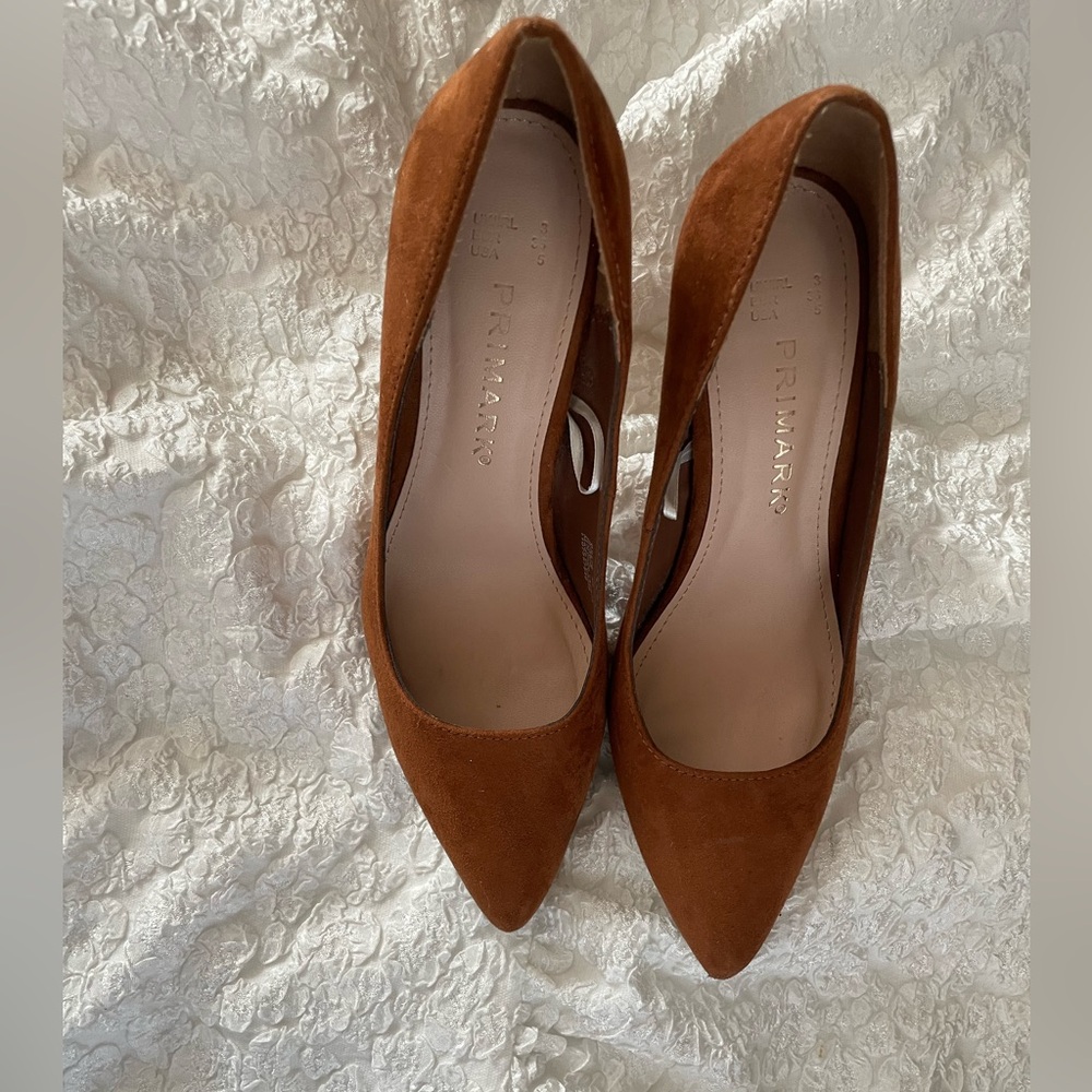 Brown Flux Suede Pumps